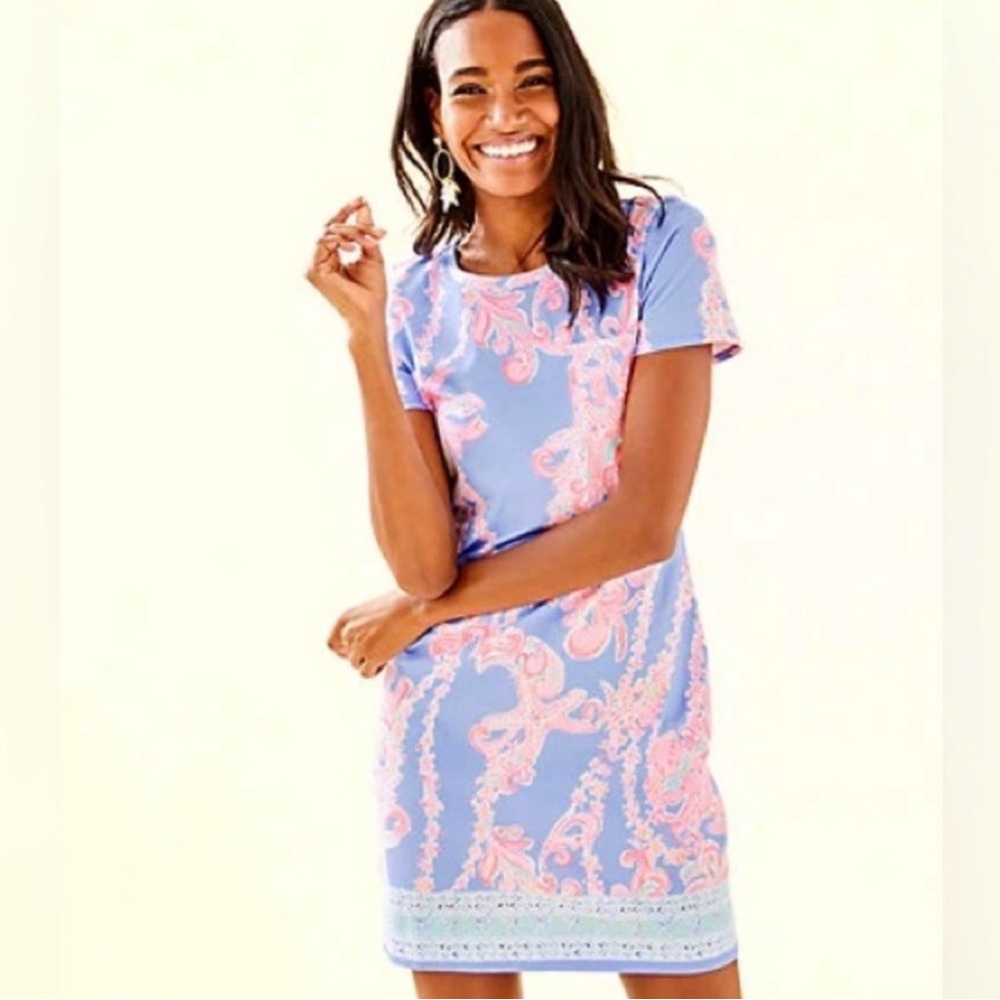 Lilly Pulitzer Blue Peri Go with the Flow Engineered Declan Dress Size XS